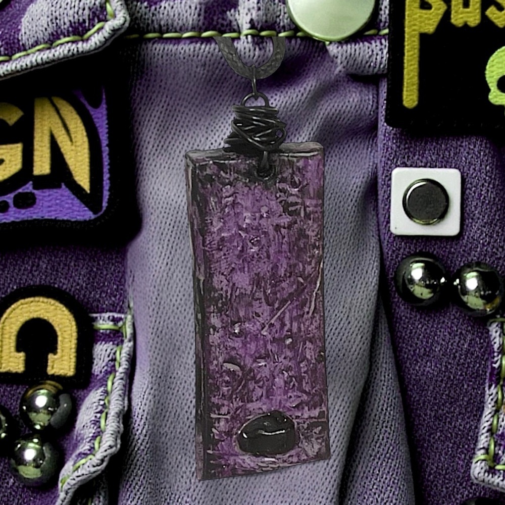 5 For $25💫Purple Mystic Slab Pendant Necklace